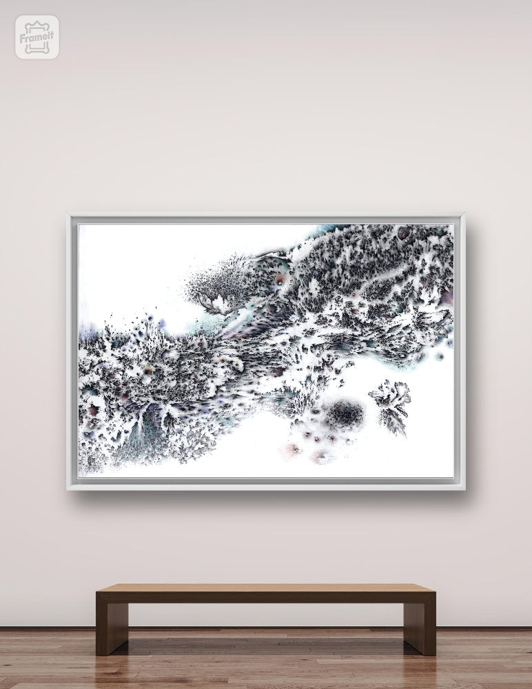Between time, large (unframed) original charcoal and pastel drawing